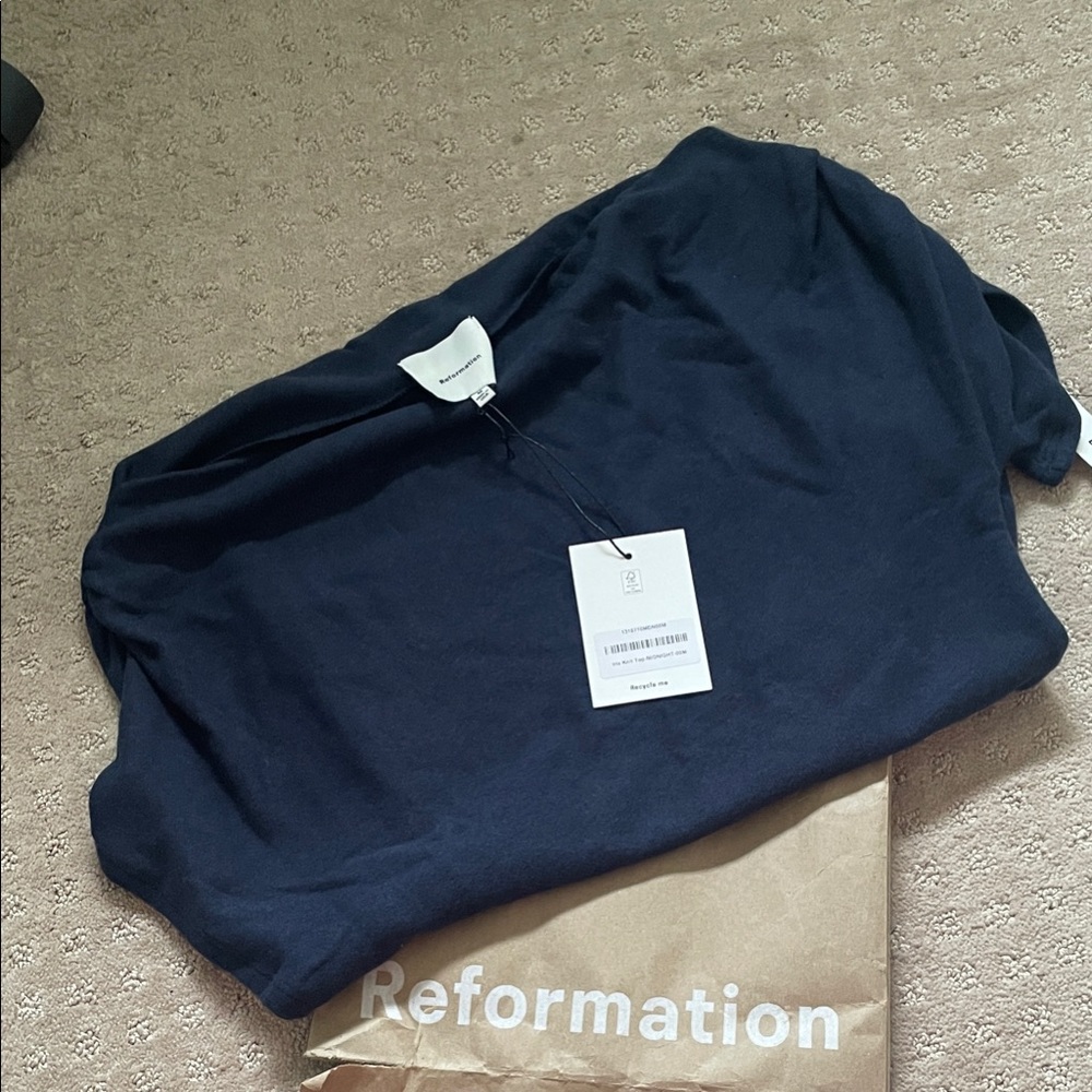 Reformation Women's Knit Top, navy